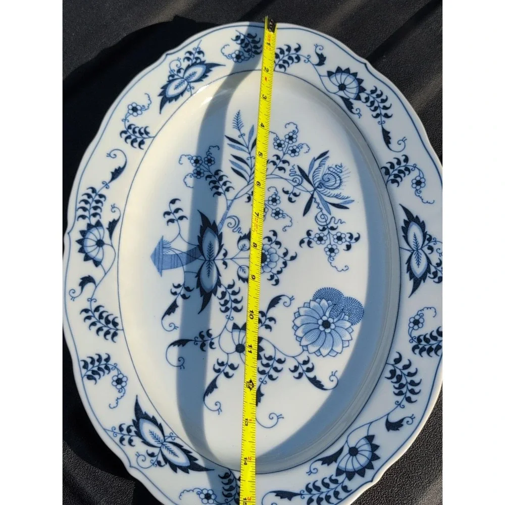 Vintage Blue Danube Japan Oval Serving Platter 15 3/4